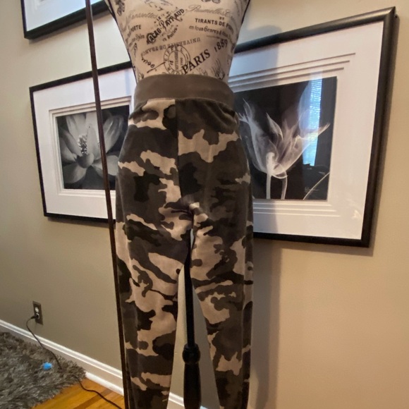 NY&C Velour Camouflage Jogger Lounge Pant 14/Lg - Picture 4 of 8